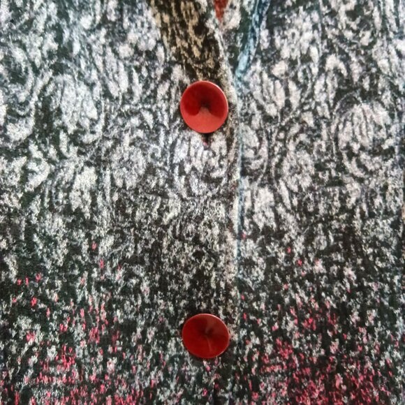 Aldo Martins Floral Knit Wool Blend Blazer with Zipper Sleeves and Pockets - Picture 3 of 8